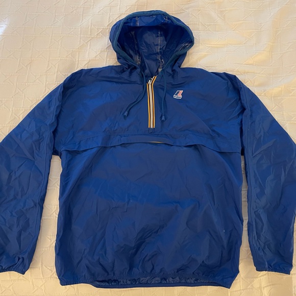 Vintage 70s 80s K-WAY windbreaker rain jacket blue - Picture 2 of 6